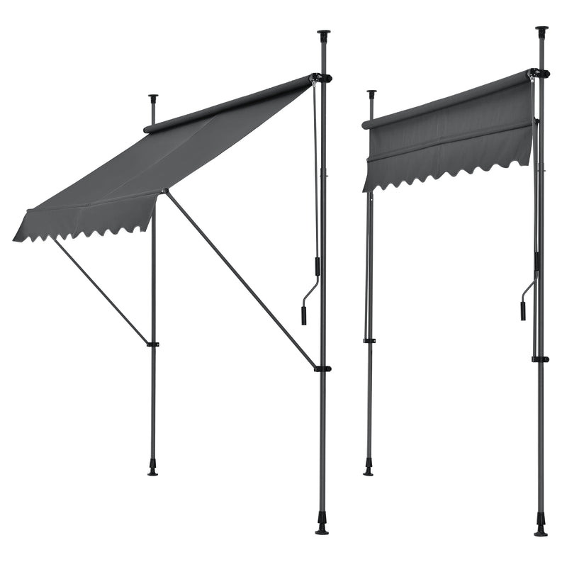 Måttskiss Terassmarkis 120x200 300cm ingen väggborrning välj modell [pro.tec]