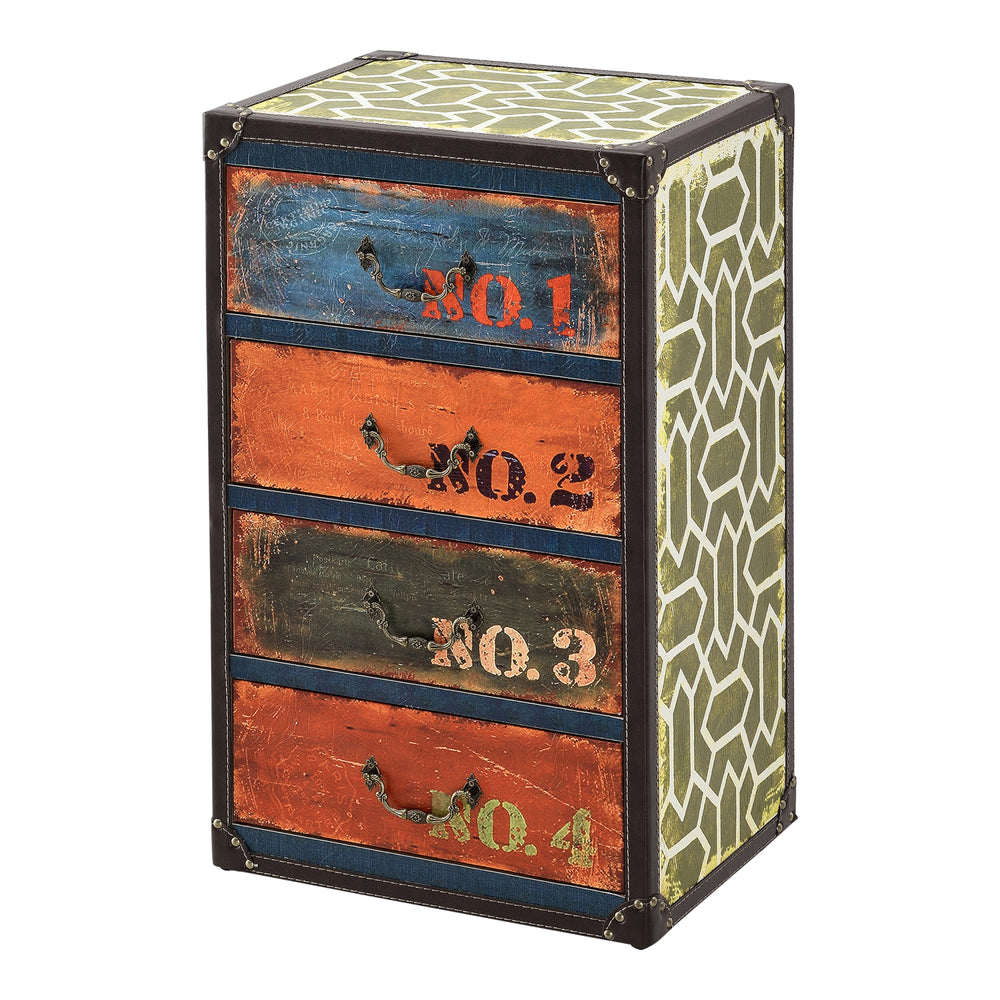 Byrå Goslar med 4 lådor 66x40x30cm MDF konstläder flerfärgad [en.casa]