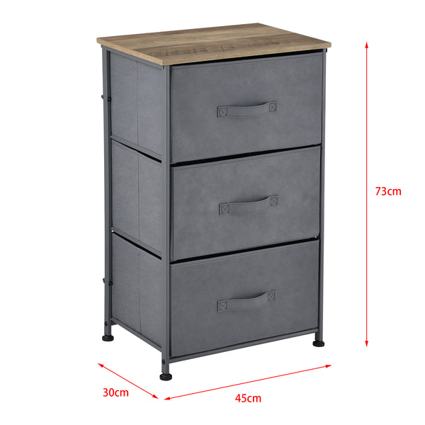 Byrå med lådor metall nonwoven trämönster MDF välj modell [pro.tec]