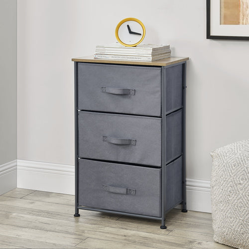 Byrå med lådor metall nonwoven trämönster MDF välj modell [pro.tec]