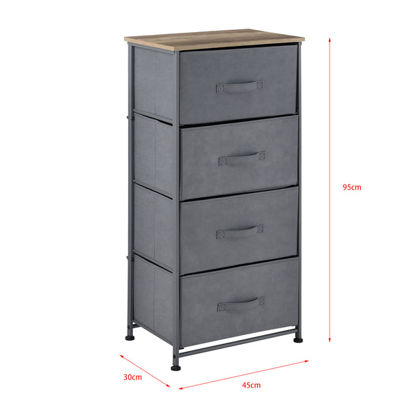 Byrå med lådor metall nonwoven trämönster MDF välj modell [pro.tec]