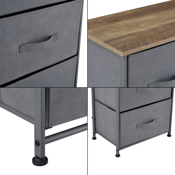 Byrå med lådor metall nonwoven trämönster MDF välj modell [pro.tec]