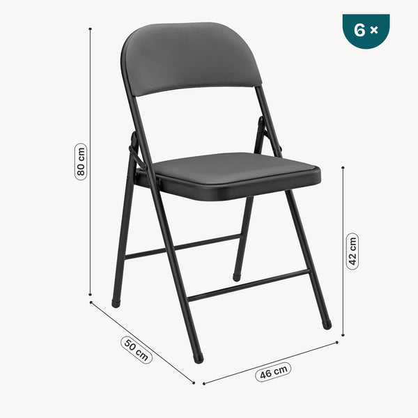 [pro.tec]® Kontorsstol/Konferensstol-set 6-i olika färger-46x80x50cm