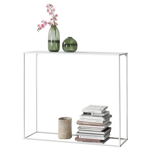 Avlastningsbord Sidobord Sideboard metall vit matt [en.casa]