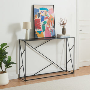 Konsolbord Rättvik 120x30x80 cm Svart [en.casa]