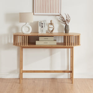 Avlastningsbord Pomarkku 120x39x85 cm bambu [en.casa]