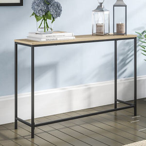 Konsolbord Kronoby 80 x 100 x 30 cm Svart/Träutseende [en.casa] TR