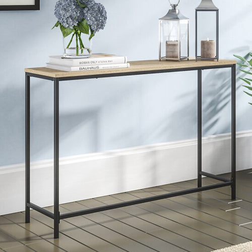 Konsolbord Kronoby 80 x 100 x 30 cm Svart/Träutseende [en.casa] TR