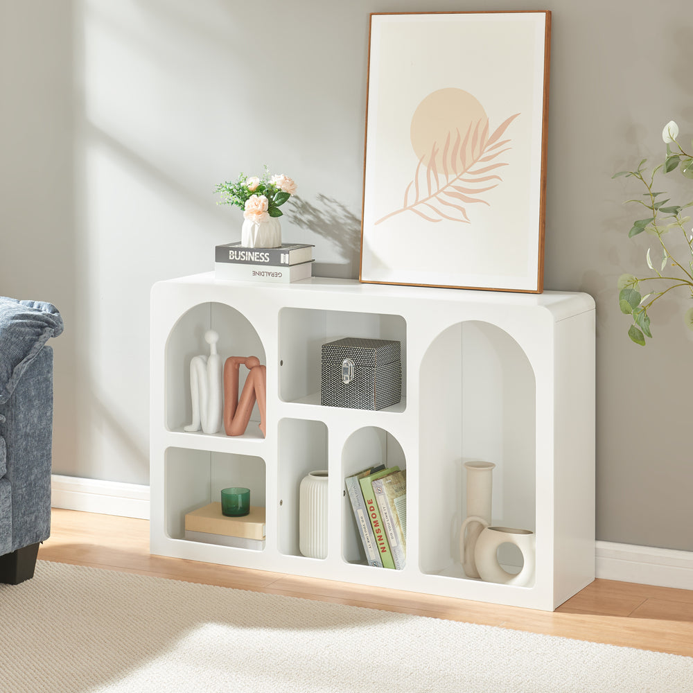 Sideboard Vågå med öppna fack 110x30x70 cm vit [en.casa] - premiumXL