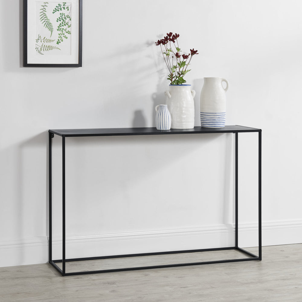 Konsolbord metall svart i olika storlekar [en.casa] - premiumXL