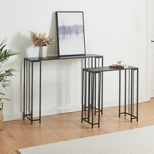 Konsolbord Ørsta 2-set Svart [en.casa] - premiumXL
