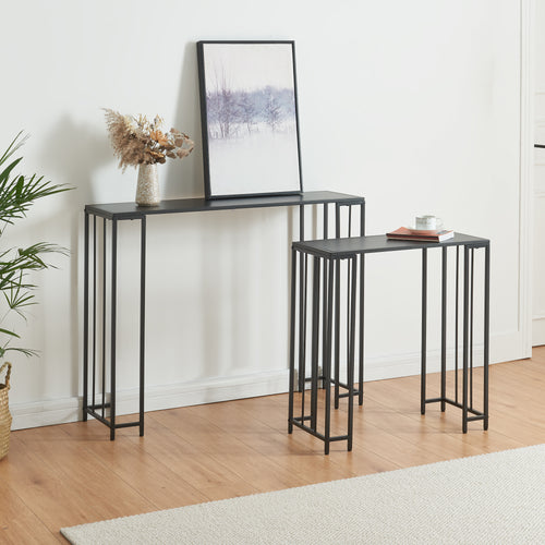 Konsolbord Ørsta 2-set Svart [en.casa] - premiumXL