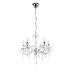 Kronljus Weimar 5x E14 Ø35 x 145 cm Kristall/Vit lux.pro - premiumXL
