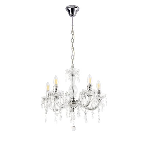 Kronljus Weimar 5x E14 Ø35 x 145 cm Kristall/Vit lux.pro - premiumXL