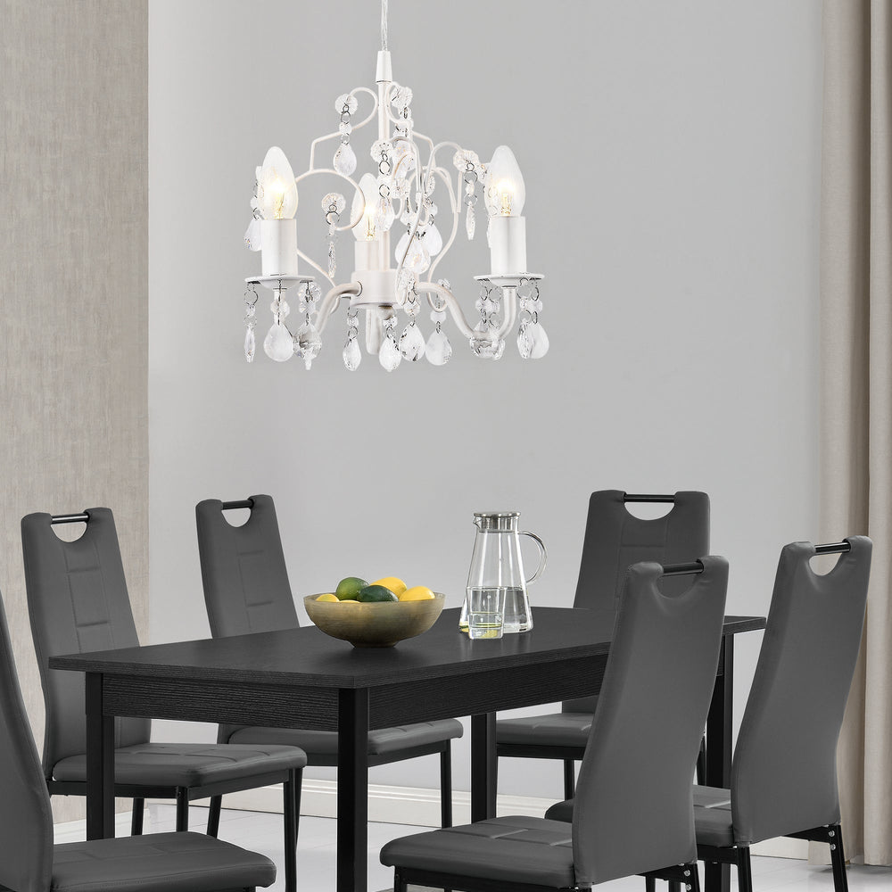 Kronljus Luzern 140 cm trearmad E14 i olika färger metall plast lux.pro - premiumXL