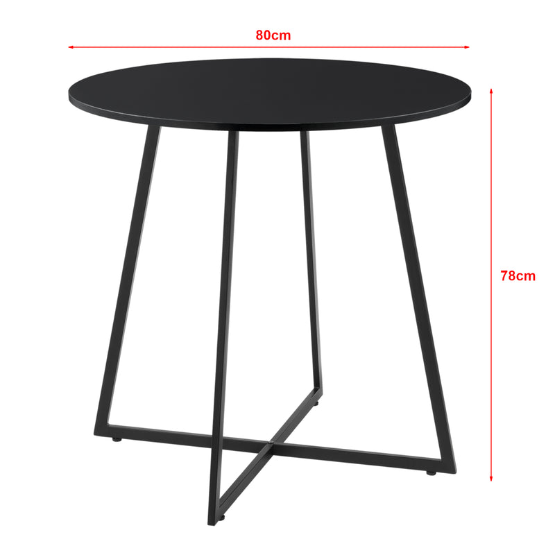 Måttskiss Matbord Vaggeryd 78x80cm metall [en.casa] välj modell