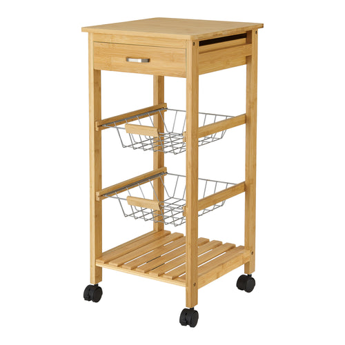 Rullvagn Stenungsund serveringsvagn bambu 76x36x36 cm [en.casa]
