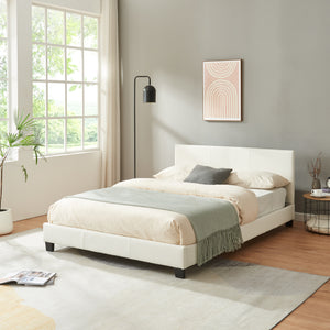 Konstlädersäng Albacete 140x200 cm Vit Corium - premiumXL