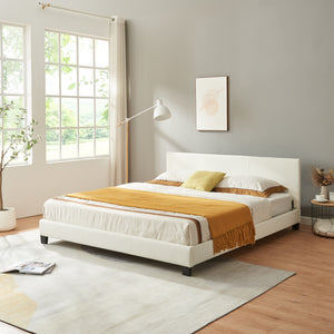 Konstlädersäng Albacete 160x200cm Vit Corium - premiumXL