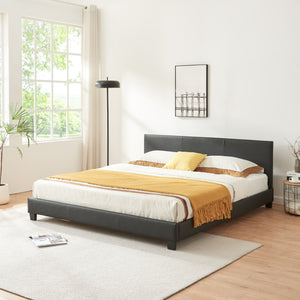 Konstlädersäng Albacete 160x200cm Svart Corium - premiumXL