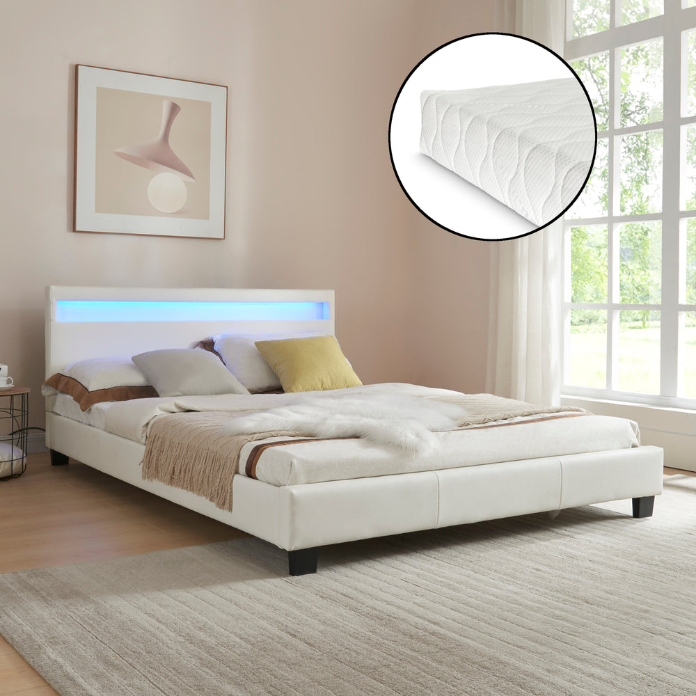 Polstersäng Paris LED RGB-belysning kallskummadrass i olika utföranden Corium - premiumXL