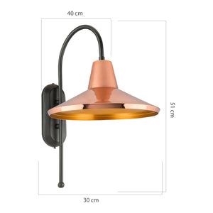 Vägglampa Kirkcaldy 40 x 30 x 51 cm 1 lampa i olika färger [lux.pro]