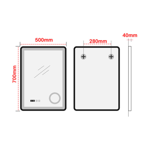 LED-badrumsspegel Pescara i olika färger och storlekar [pro.tec]
