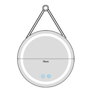 Picerno LED-badrumsspegel med guldupphängning i olika storlekar [pro.tec]