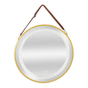 Picerno LED-badrumsspegel med guldupphängning i olika storlekar [pro.tec]