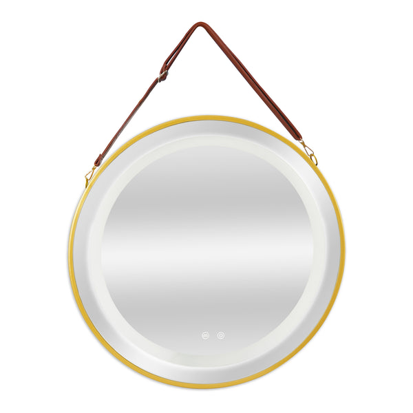 Picerno LED-badrumsspegel med guldupphängning i olika storlekar [pro.tec]