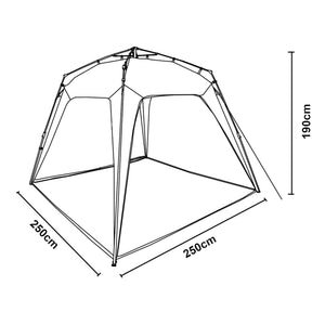 Fällbar paviljong med LED-belysning 2,5x2,5 meter [pro.tec]