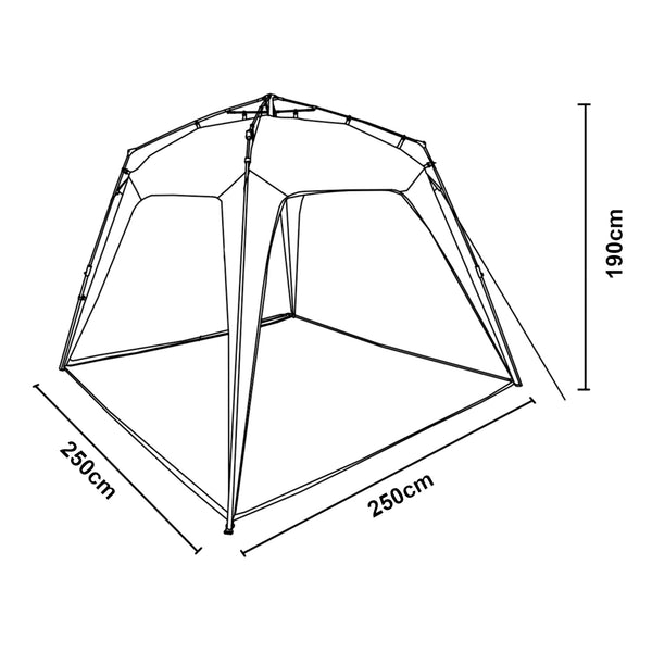 Fällbar paviljong med LED-belysning 2,5x2,5 meter [pro.tec]