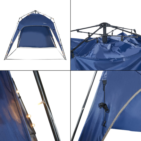 Fällbar paviljong med LED-belysning 2,5x2,5 meter [pro.tec]