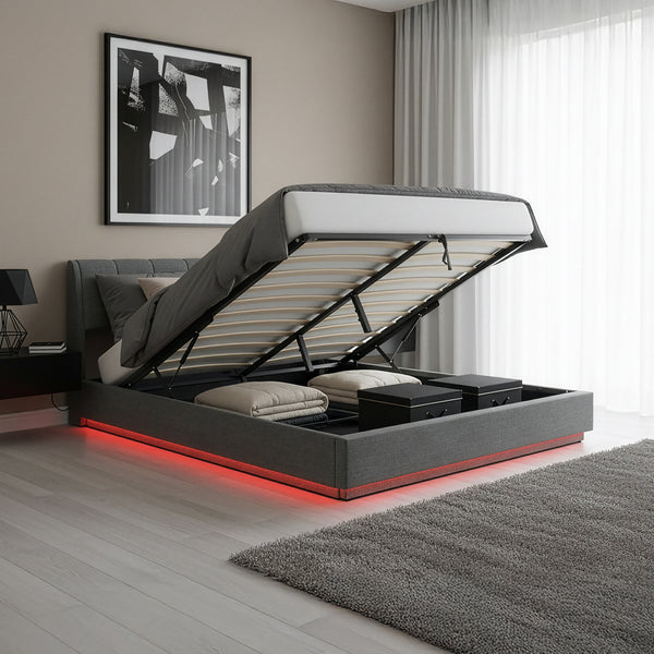 LED stoppad säng Tröstiar [en.casa]