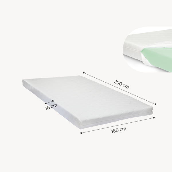 LED-sängram Tröstiar med madrass [en.casa]