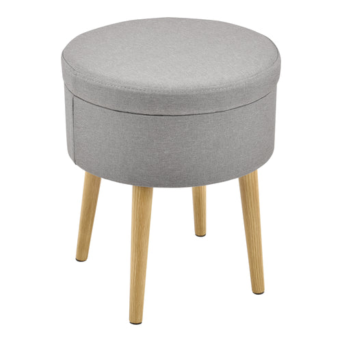 Soffbord Aurere fotpall 42xØ36cm förvaring under bordsskivan grå [en.casa]