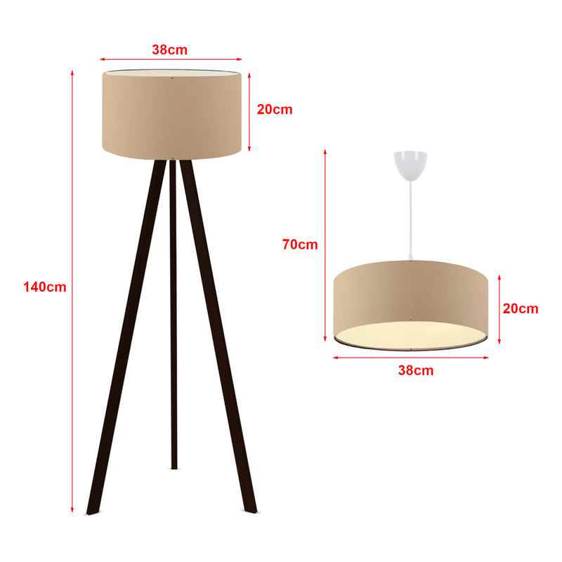 Måttskiss Ljusuppsättning Scunthorpe 1 x E27 i olika färger[lux.pro]