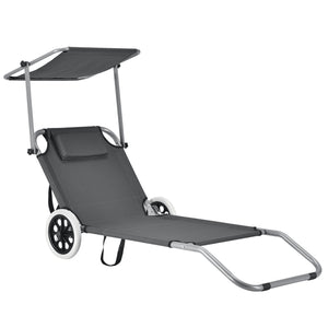 Solstol Falun med tak och hjul antracitgrå casa.pro - premiumXL