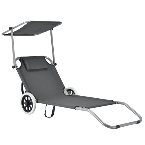 Solstol Falun med tak och hjul antracitgrå casa.pro - premiumXL