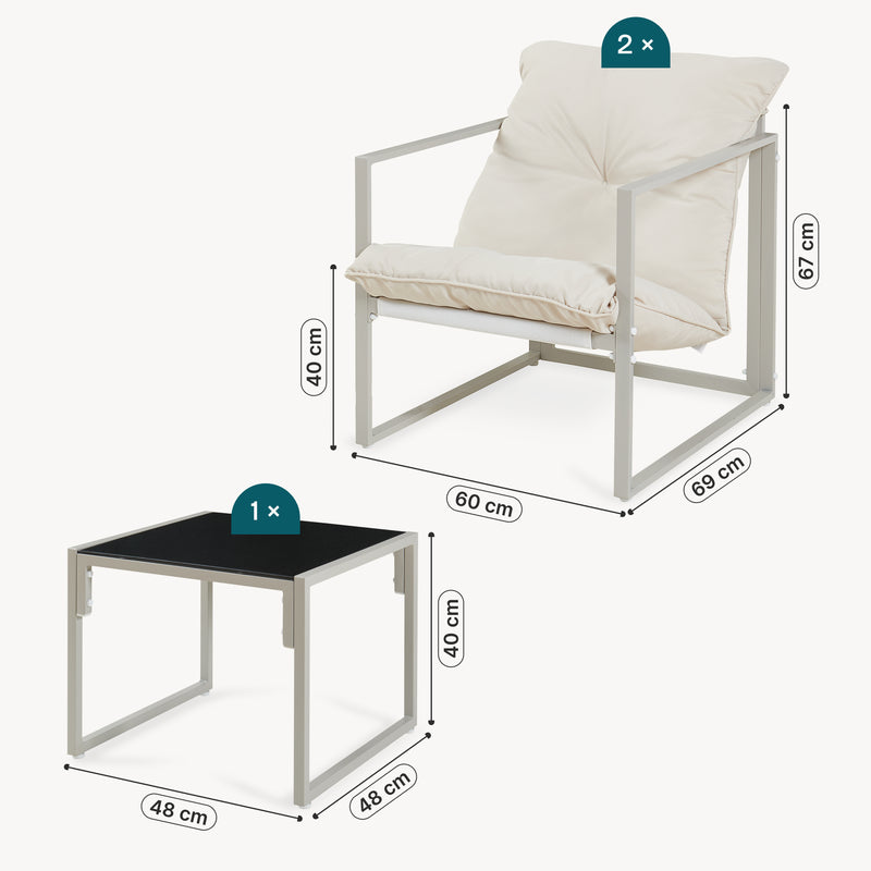 Måttskiss Loungeset Karg 3-del. [casa.pro]