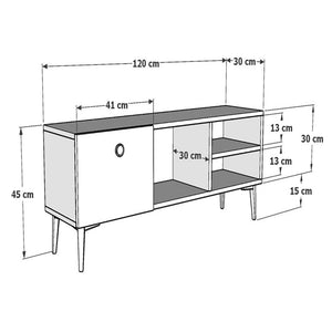 TV-bord Nannestad 45x120x30 cm i olika färger [en.casa]