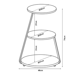 Sidobord Sipoo 74x46x37 cm [en.casa] välj modell