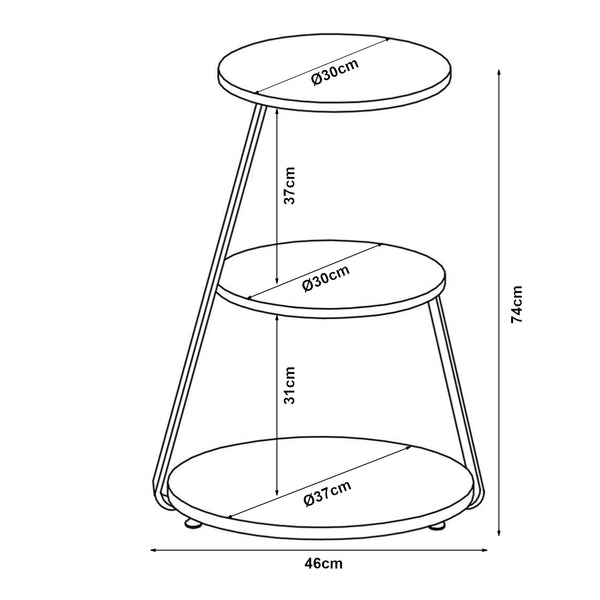 Sidobord Sipoo 74x46x37 cm [en.casa] välj modell