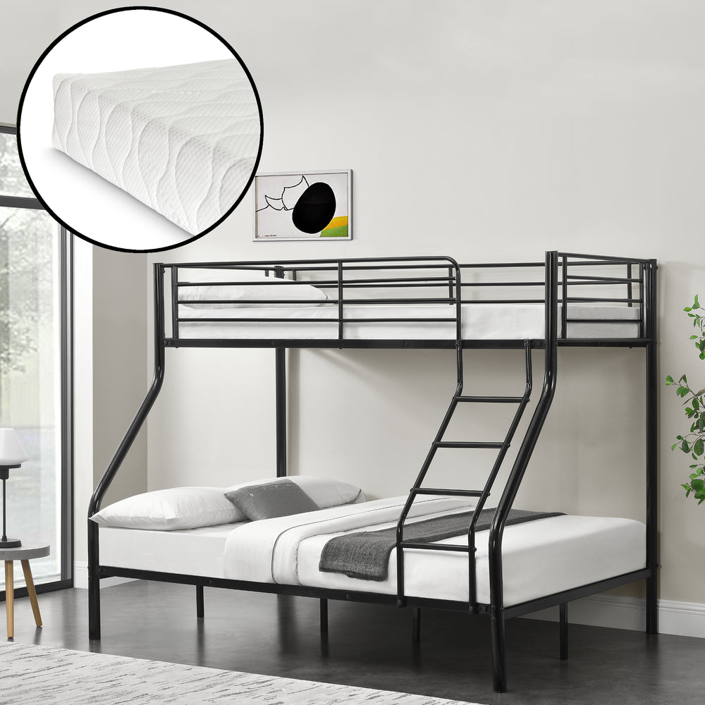 Metall - Våningssäng Sortland 200x140/90 cm med madrasser [neu.haus] - premiumXL