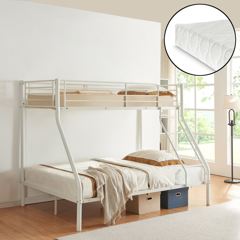 Metall - Våningssäng Sortland 200x140/90 cm med madrasser [neu.haus] - premiumXL