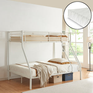 Metall - Våningssäng Sortland 200x140/90 cm med madrasser [neu.haus] - premiumXL