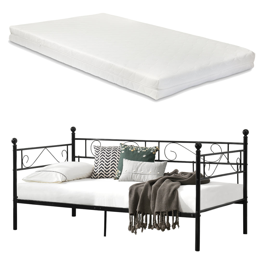 Säng Kelebia i metall inkl. madrass 200x90cm [en.casa] välj modell