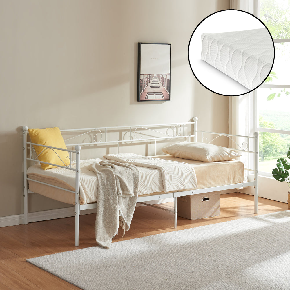 Säng Kelebia i metall inkl. madrass 200x90cm [en.casa] välj modell