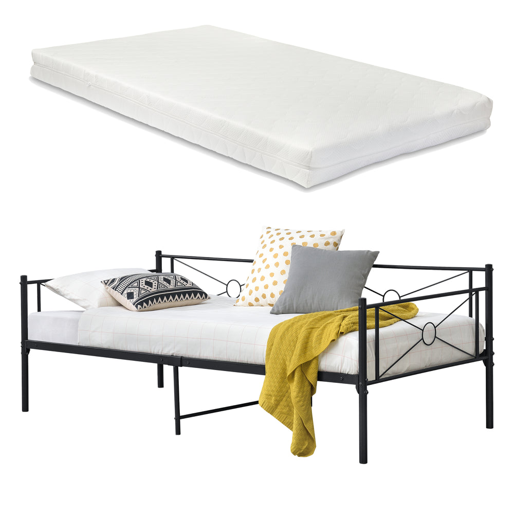 Säng Alvesta i metall inkl. madrass 200x90 cm [en.casa] välj modell