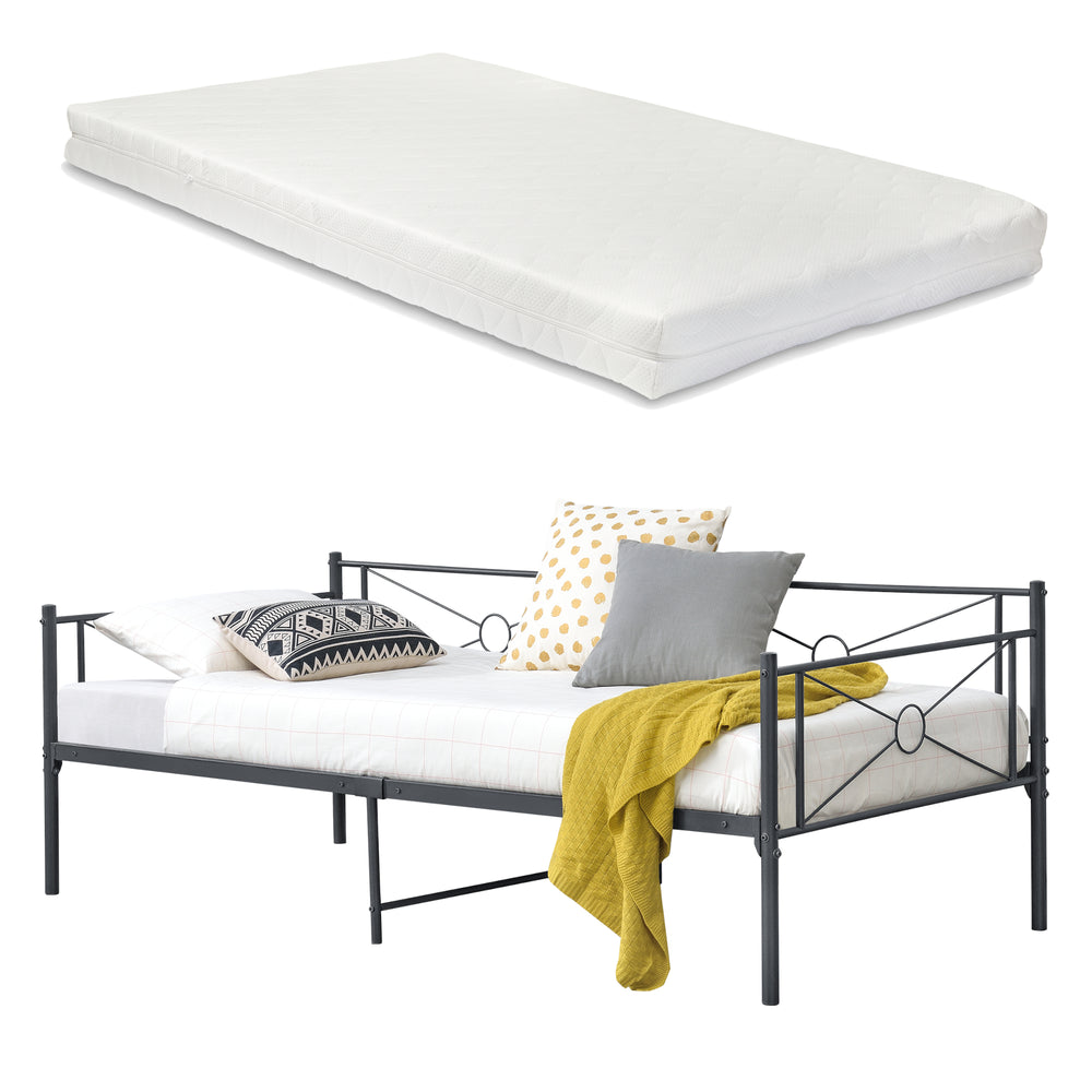 Säng Alvesta i metall inkl. madrass 200x90 cm [en.casa] välj modell